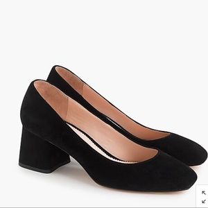 JCrew Suede Block Pump Heel